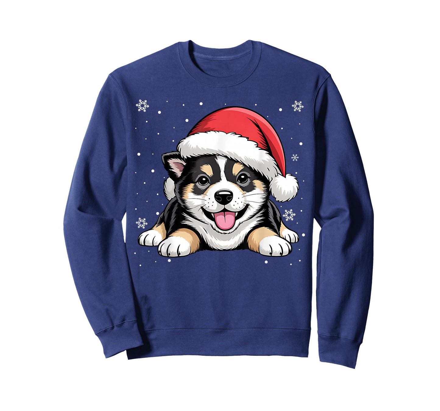 Christmas Shiba Inu Dog Wearing Santa Hat Pet Animal Lover T-Shirt