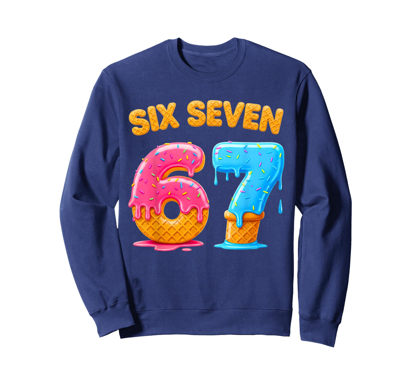 Six Seven Ice Cream Drip Gen Alpha Slang 6 7 Trending Meme T-Shirt