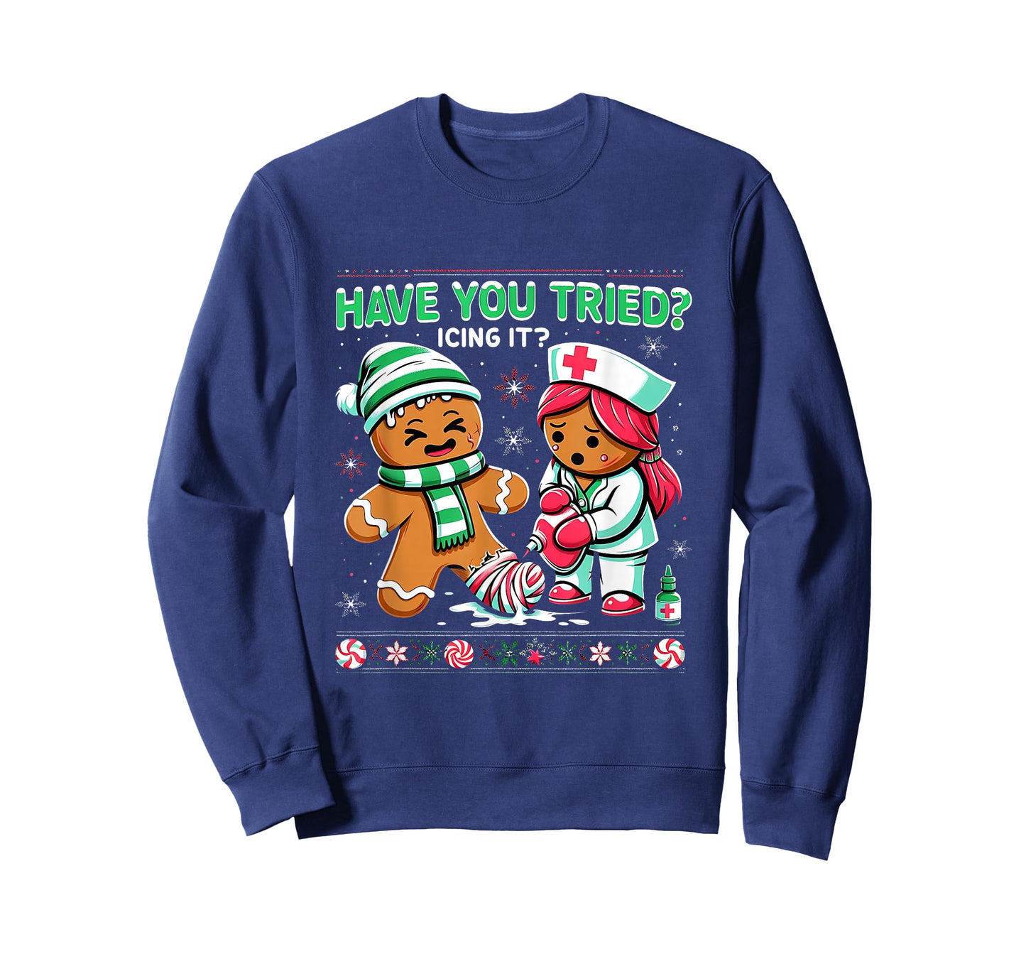 Have You Tried Icing It Gingerbread ICU Nurse Christmas Xmas T-Shirt