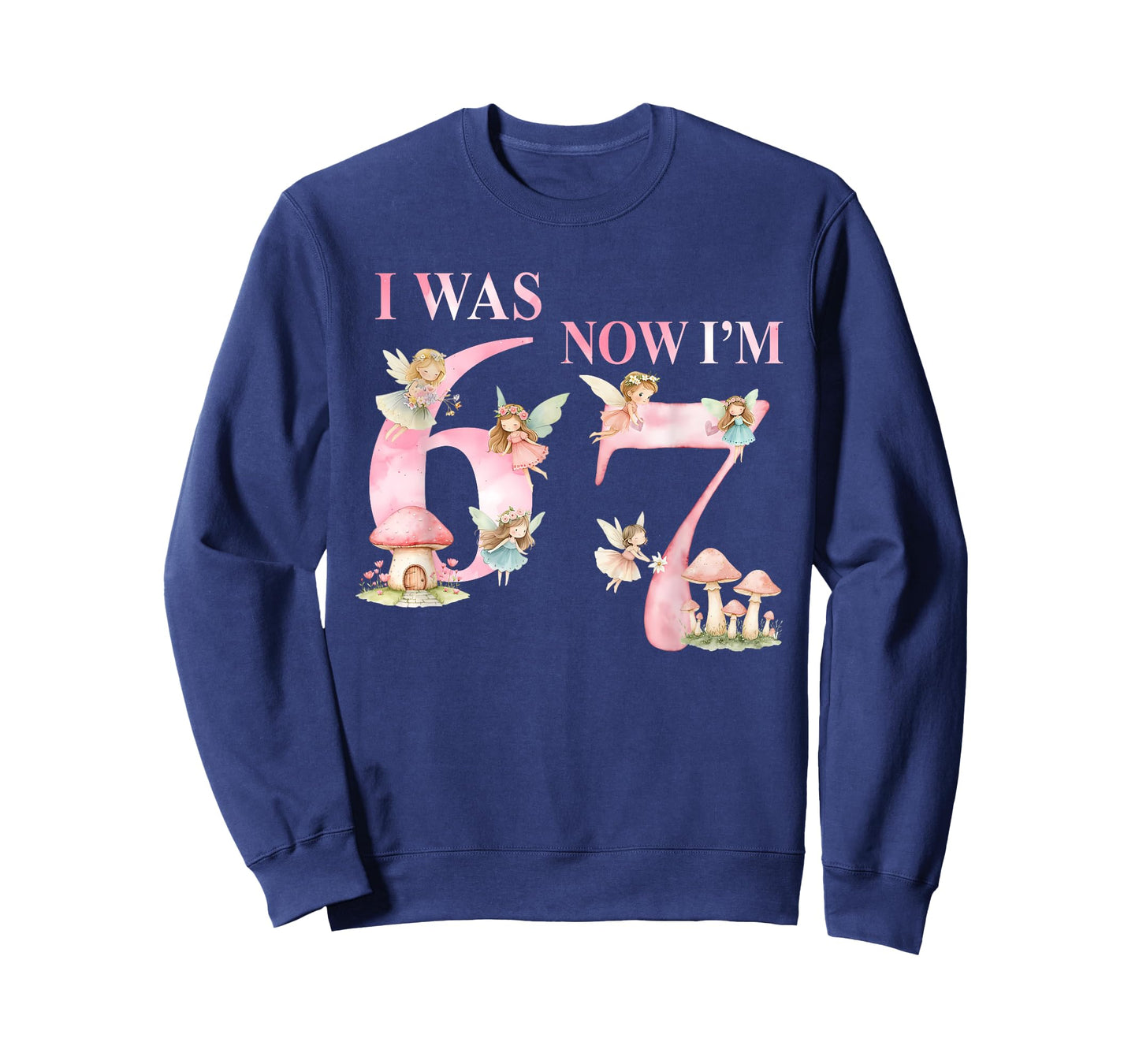 Aesthetic Girly I was 6 Now I'm 7 Fairy Birthday Girl Party T-Shirt