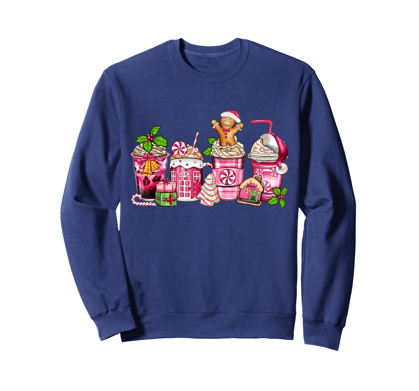 Coffee Christmas Gingerbread Pink Women Latte Cozy Winter T-Shirt