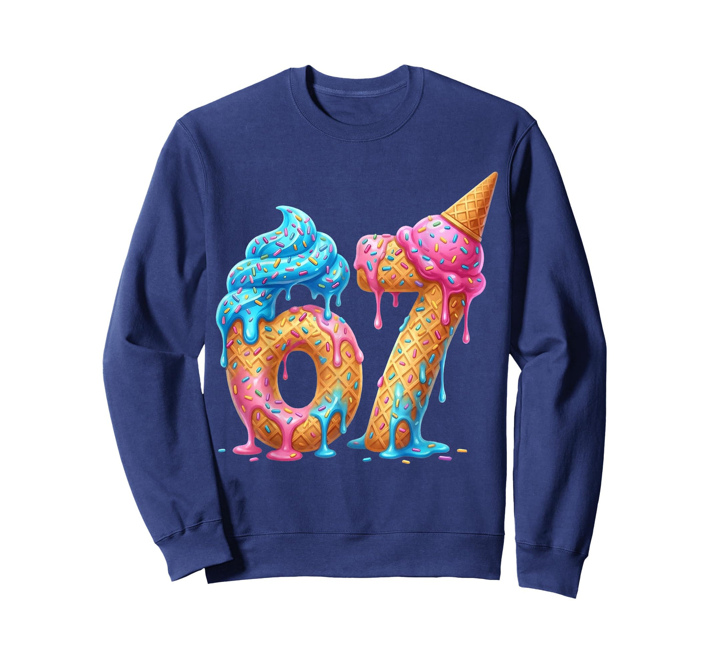 Six Seven 67 Drip 6 7 Ice Cream Dripping 6-7 Meme Funny T-Shirt