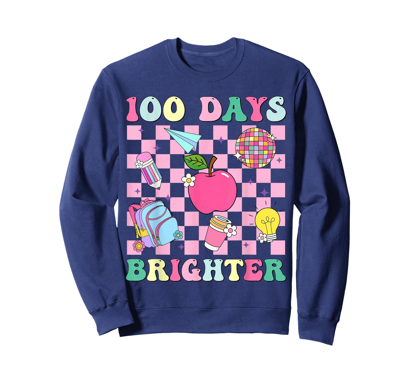 100 Days Brighter Retro Disco 100th Day of School Teacher T-Shirt