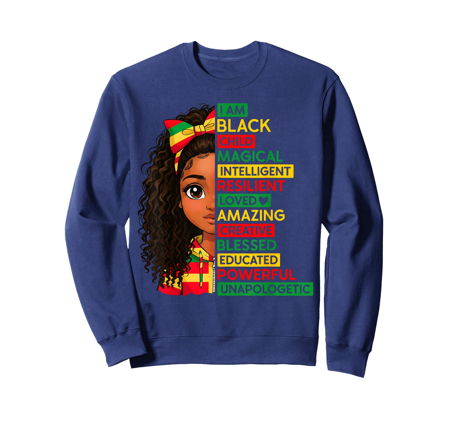 I Am Black Child History Month African Girls Women Kids T-Shirt