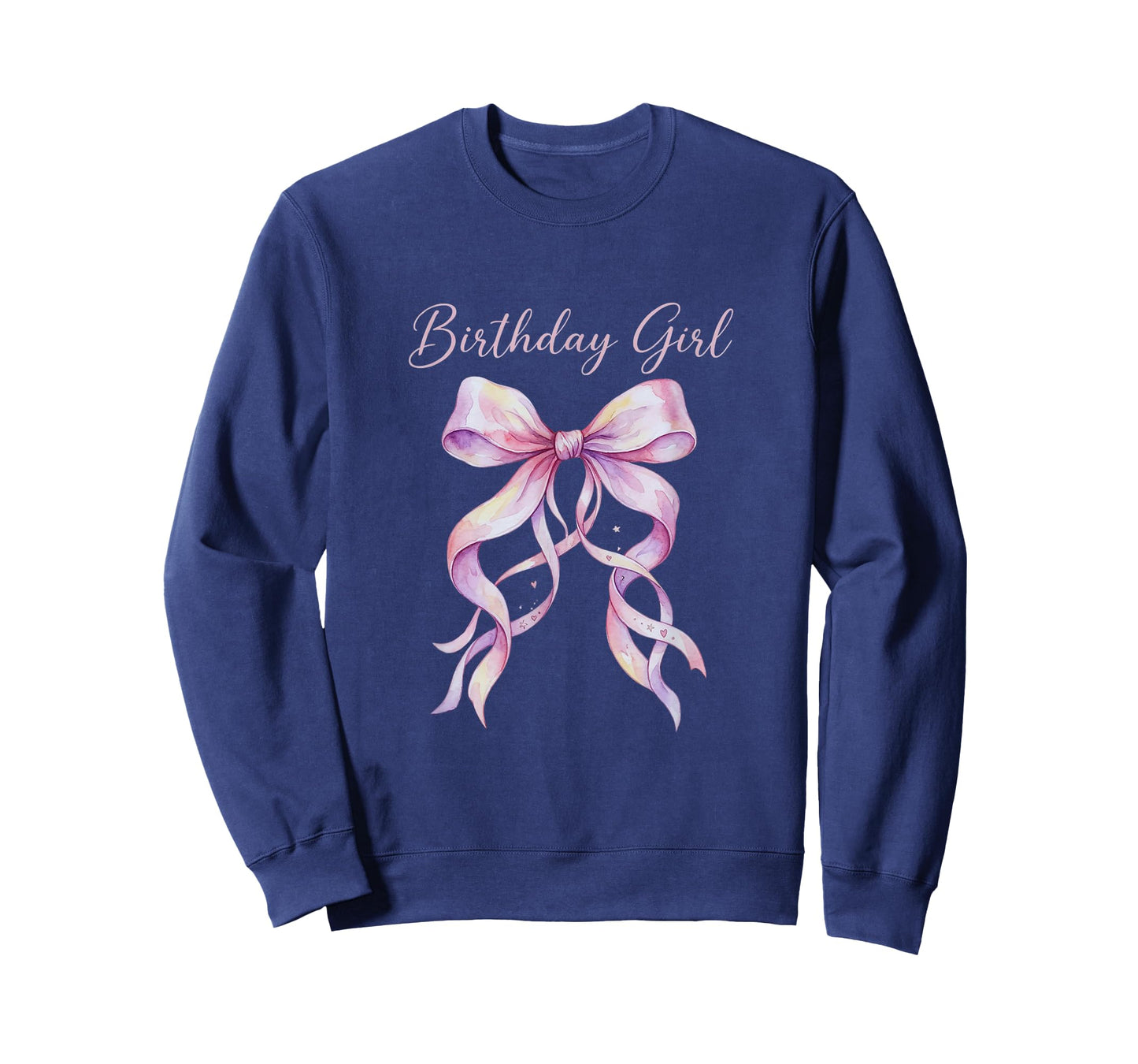 Coquette Birthday Girl Pink Watercolor Bow Aesthetic T-Shirt