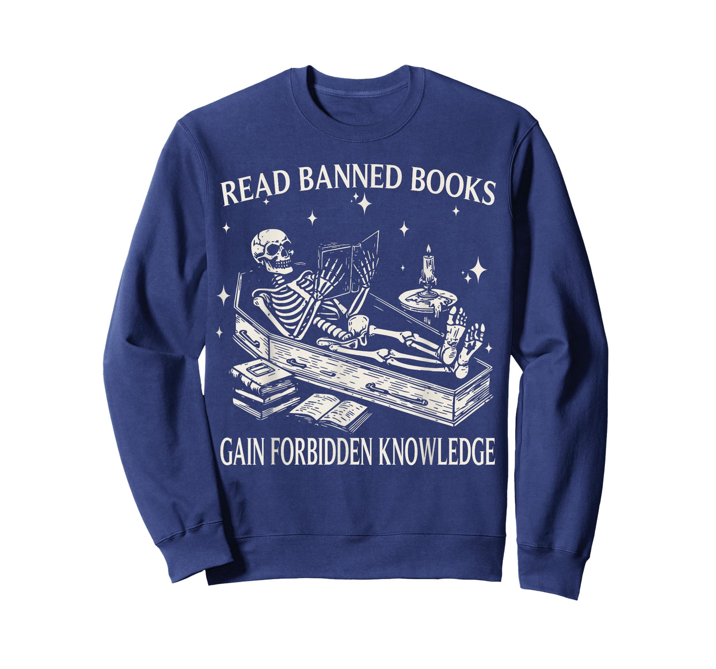 Funny Skeleton Read Banned Books Gain Forbidden Knowledge T-Shirt