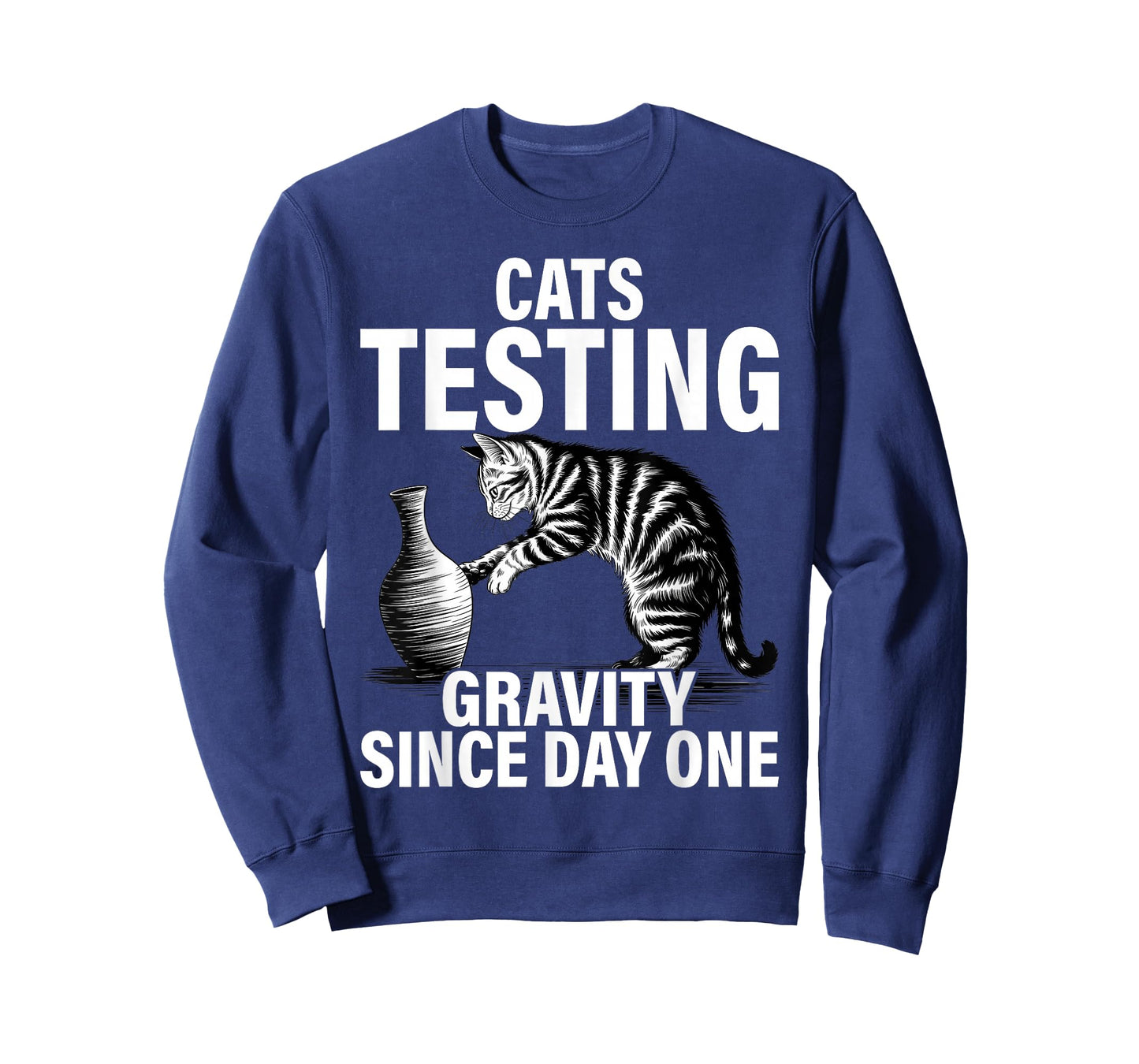 Funny Cat Physics Testing Gravity Since Day One, Math Joke T-Shirt
