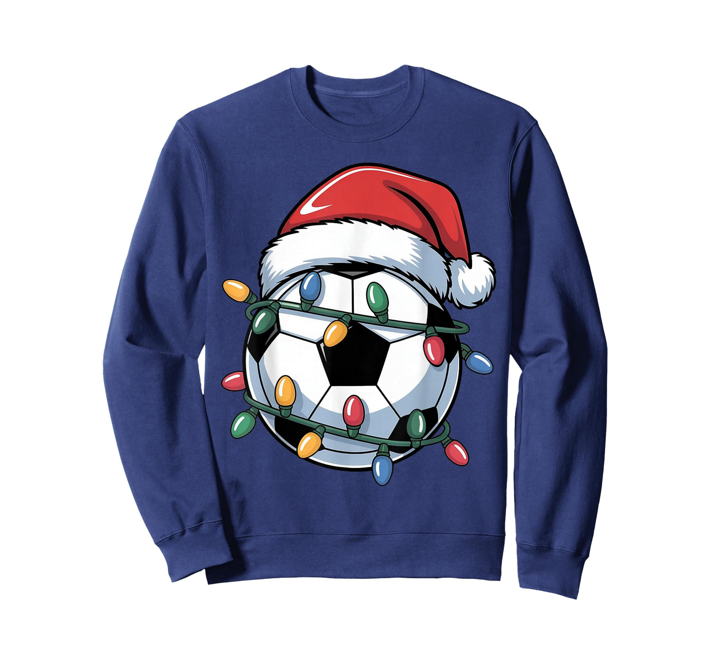 Soccer Christmas Santa Hat Soccer Ball Sport Men Women Kids T-Shirt