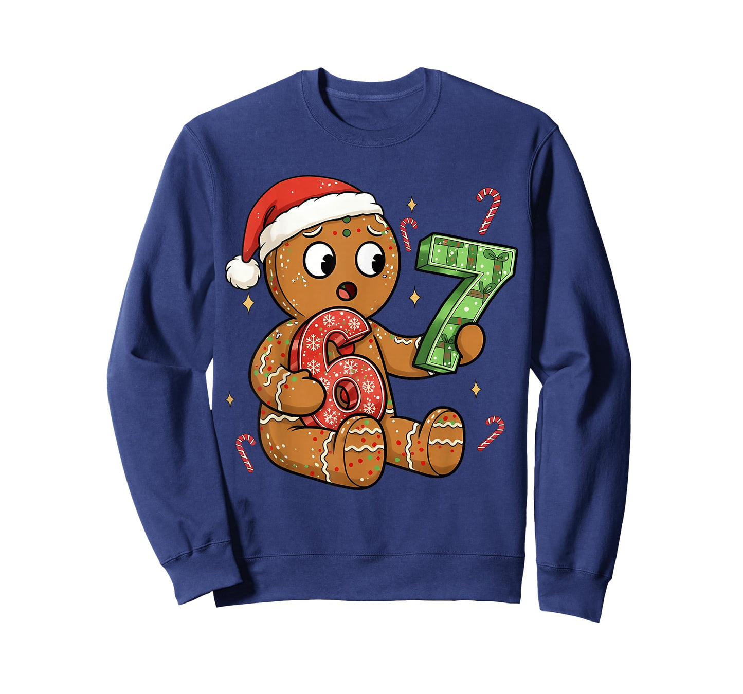 Gingerbread Six Seven 67 Meme 6 7 Funny Christmas Boys Kids T-Shirt