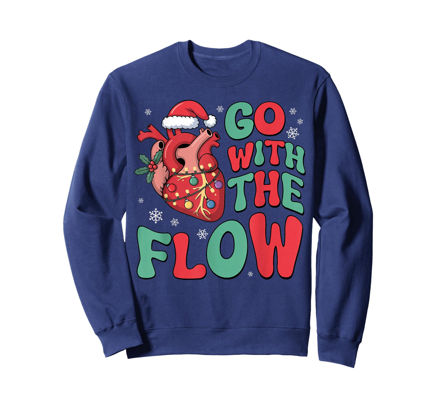 Vintage CVICU Cardiac Nurse Xmas Heart Flow T-Shirt