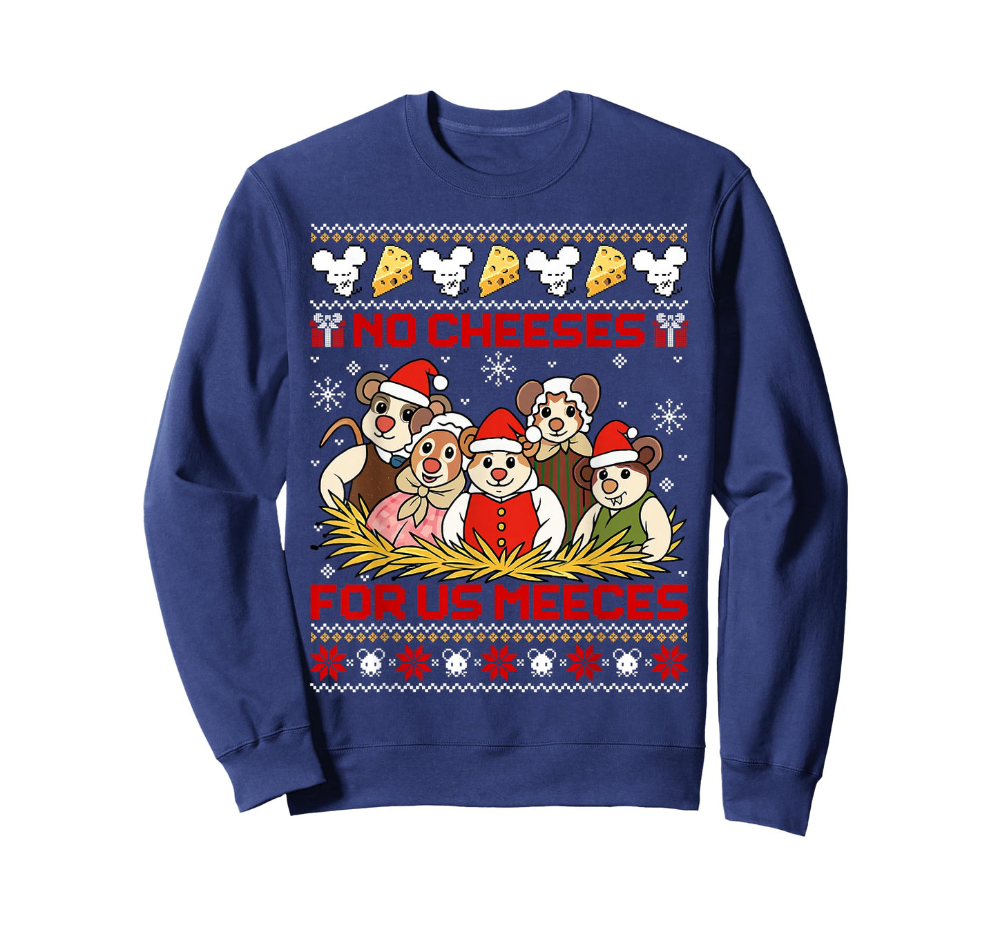 No Cheeses for Us Meeces Vintage Christmas Ugly Sweater T-Shirt