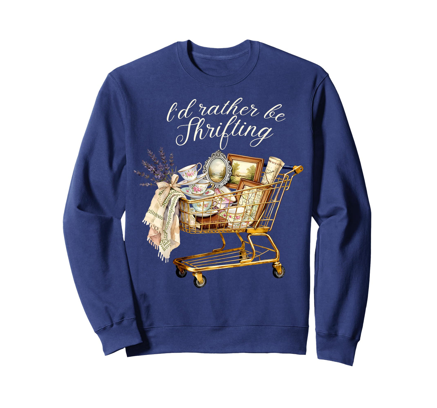 I'd Rather Be Thrifting Vintage Shopping Quote Thrift Lover T-Shirt