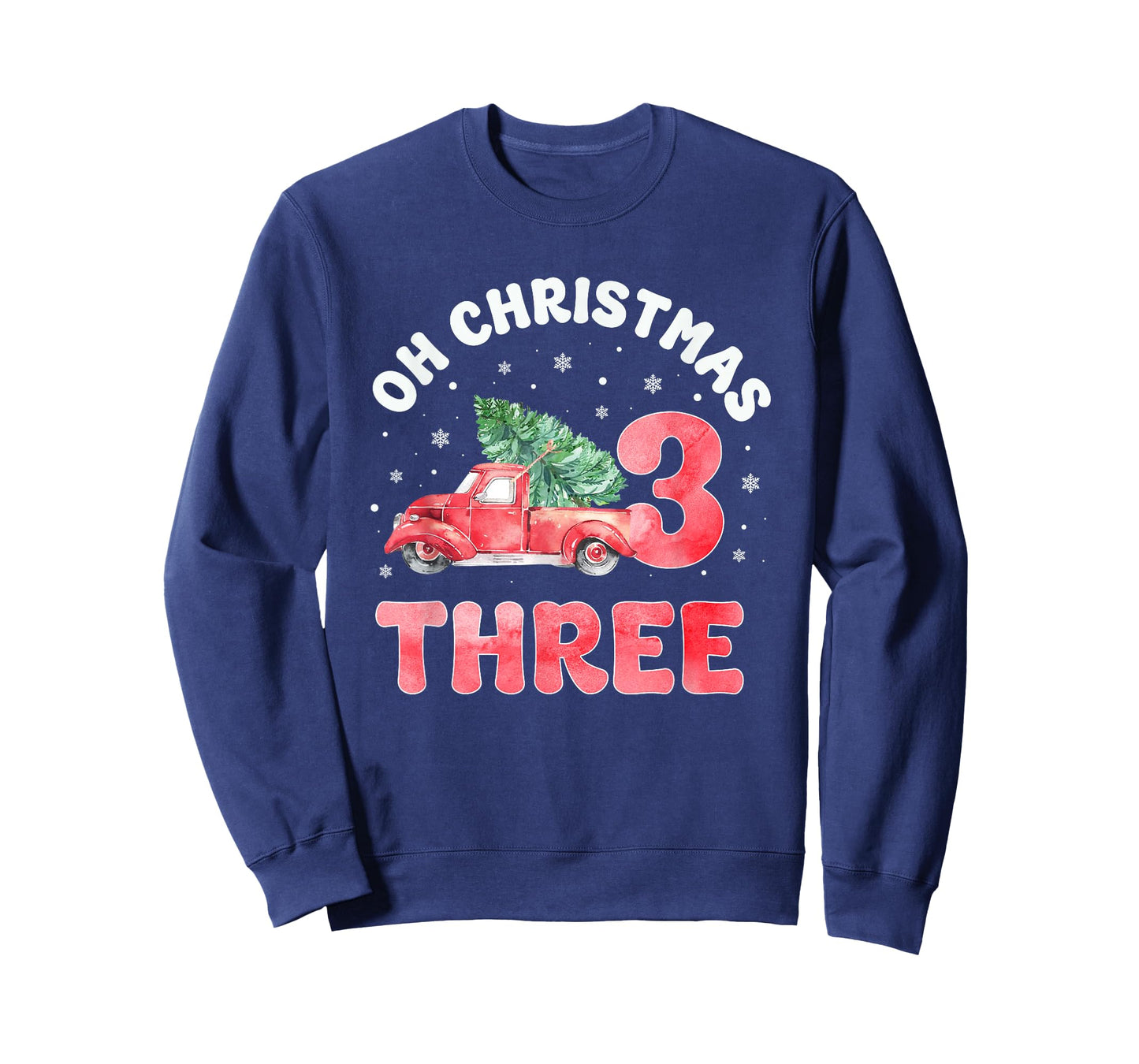 Oh Christmas Three Year Old 3rd Birthday Xmas Tree Truck T-Shirt
