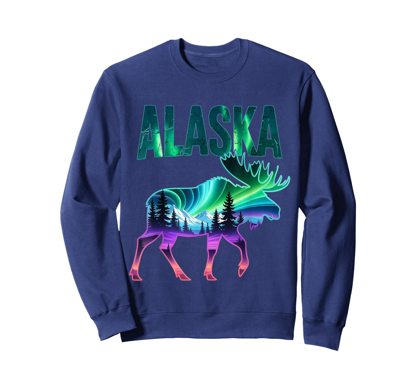 Alaska Northern Lights Viewing Moose Vacation Trip T-Shirt