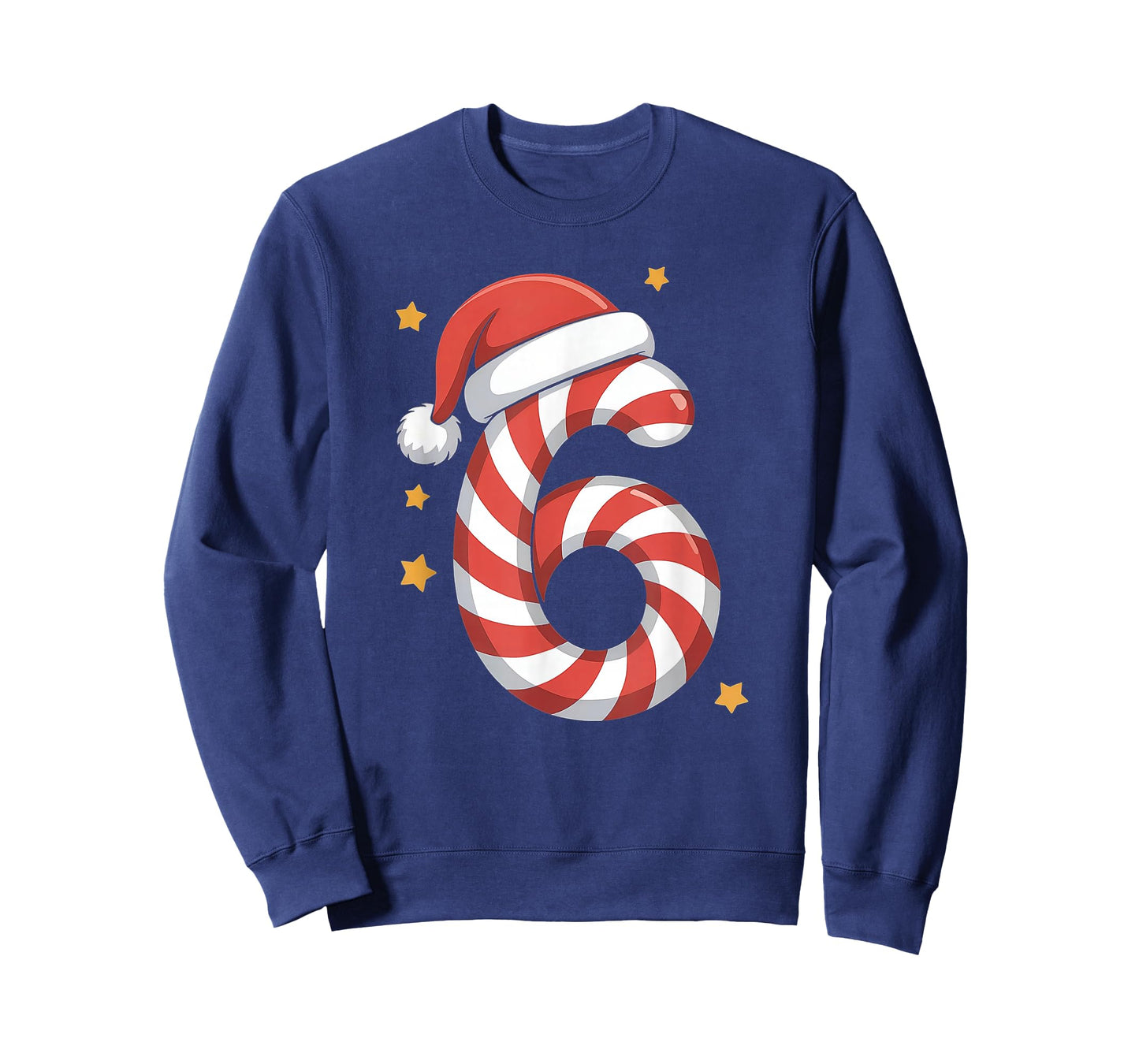 Xmas Candy Cane 6 Santa Hat Six Seven Matching Christmas T-Shirt