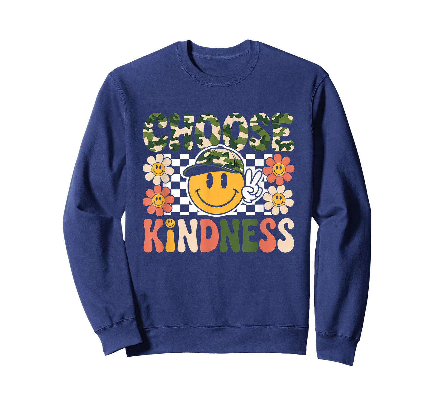 Choose Kindness Tshirt Retro Camo Camouflage Kind Kids Boys T-Shirt