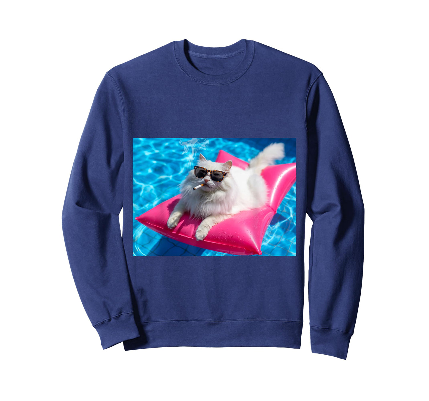 Cigarette Kitten Swimming Pool Cat Smoking Cigarette Meme T-Shirt