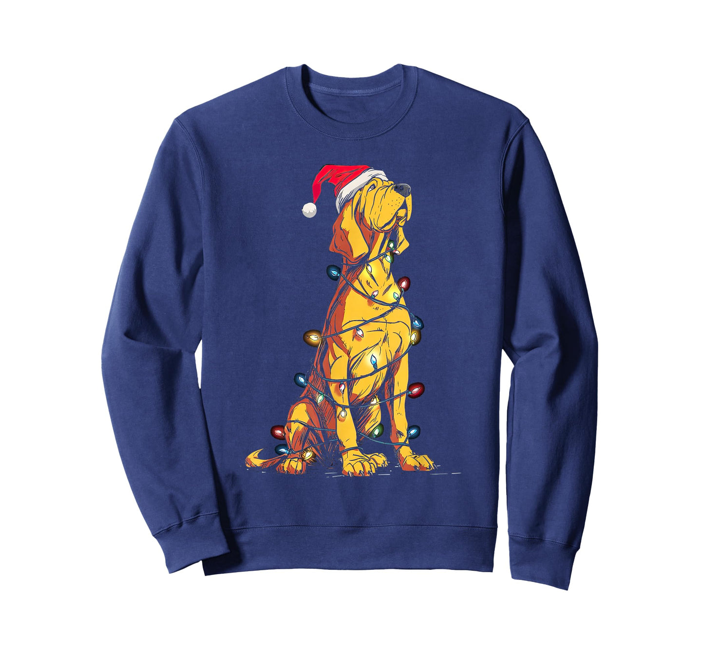 Funny Bloodhound Christmas Graphics Dog Lights Love Owner T-Shirt
