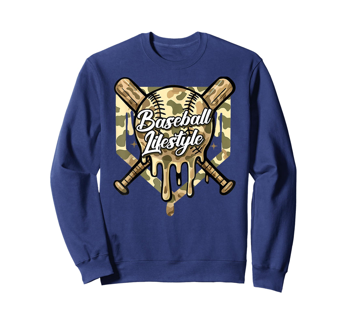 Baseball Life Lifestyle Home Plate Camo Ice Cream Drip Kids T-Shirt