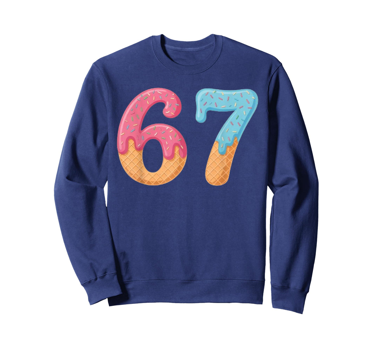 Six Seven Ice Cream Drip Cool Meme 67 Funny Number T-Shirt