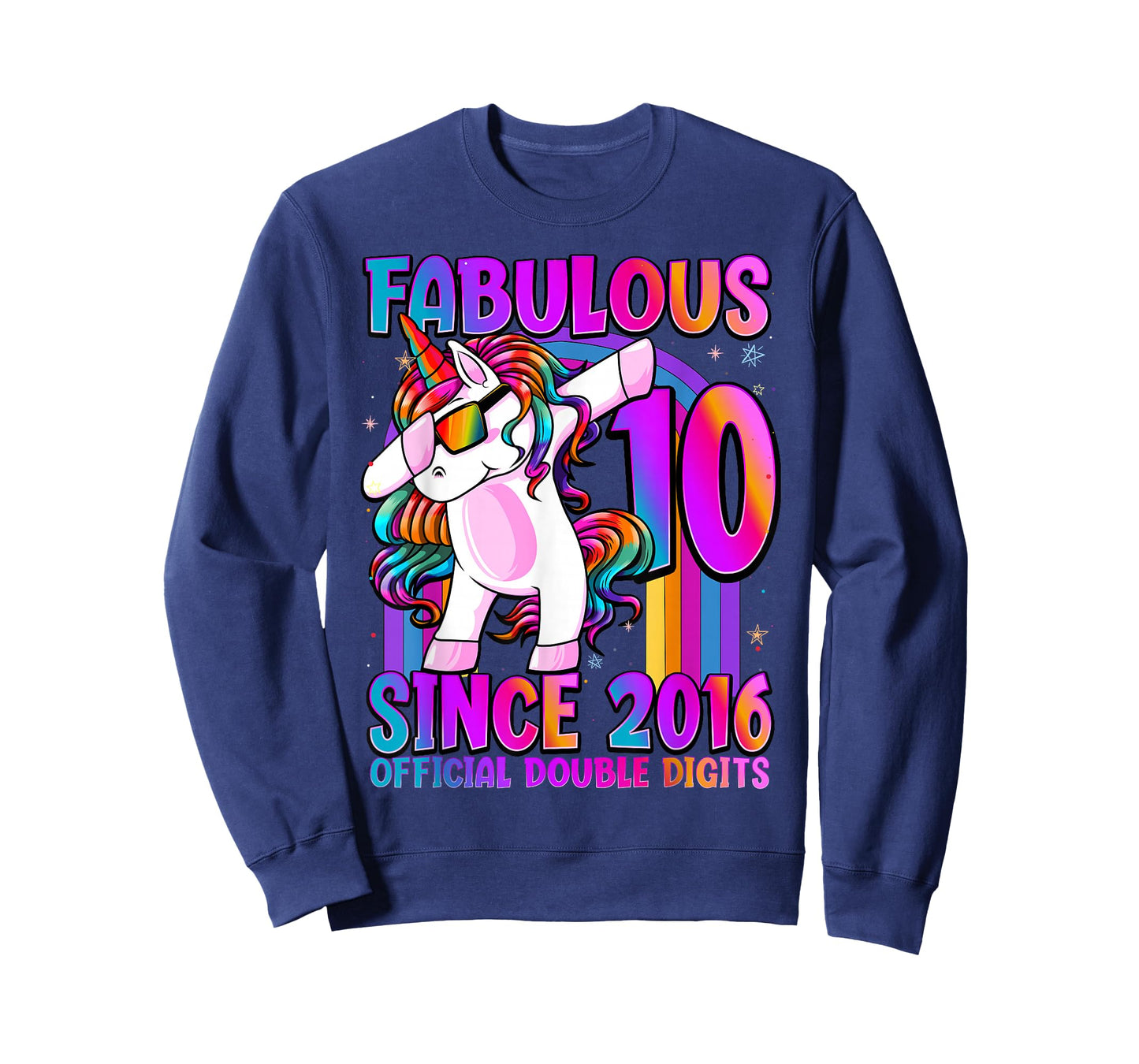 10 Year Old Girl Awesome Since 2016 Unicorn 10th Birthday T-Shirt