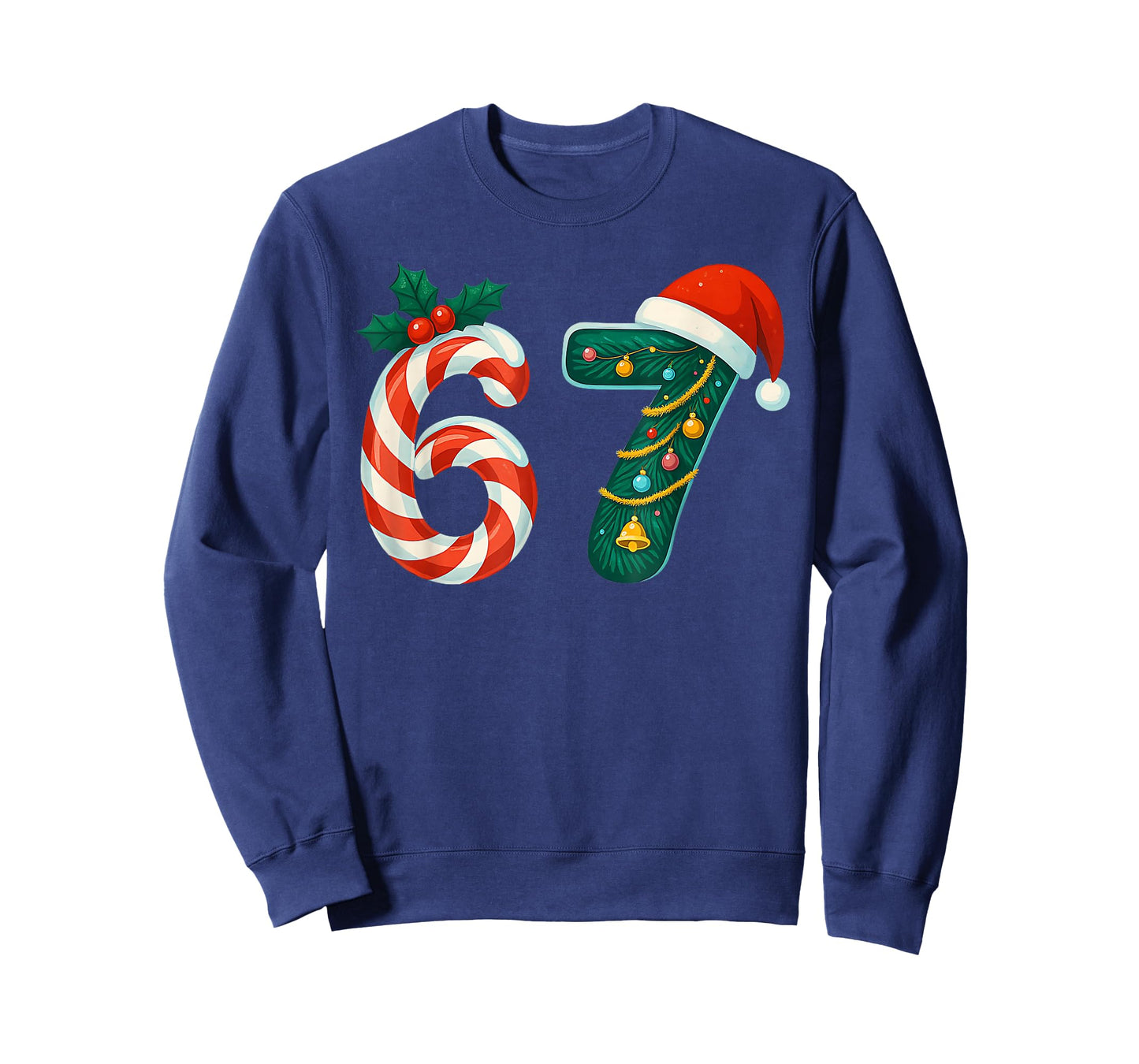 Funny Six Seven 6 7 Meme Christmas Family Xmas Santa 67 T-Shirt