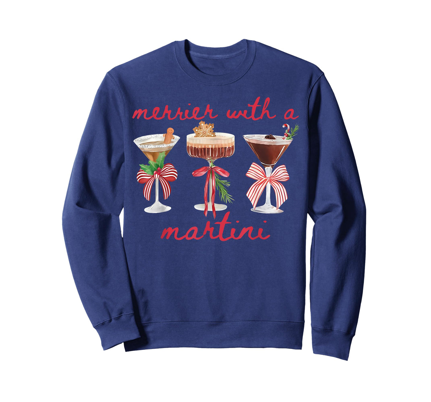 Merrier with A Martini Funny Bachelorette Merry Christmas T-Shirt