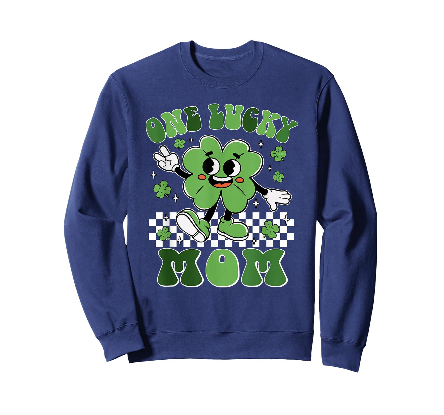 St Patricks Day Family Matching Groovy One Lucky Mom T-Shirt