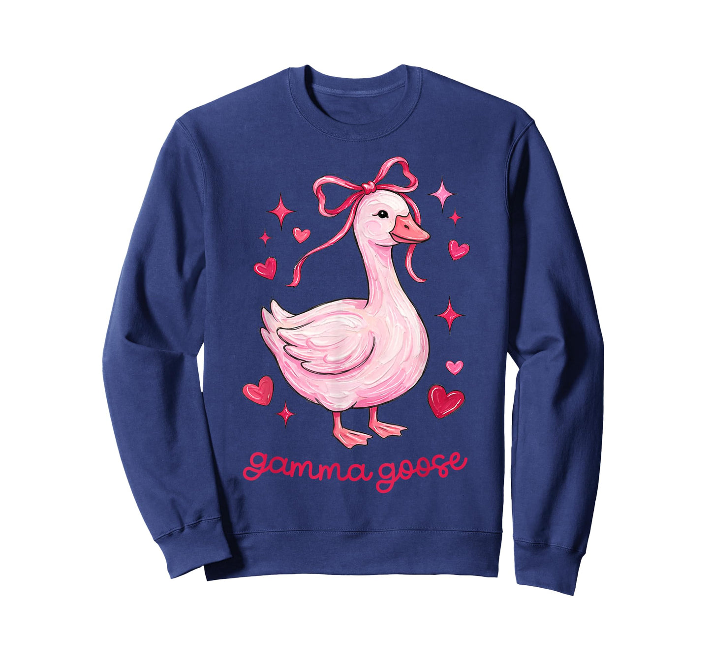 Gamma Goose Coquette Bow Pink Heart Valentines Mother's Day T-Shirt