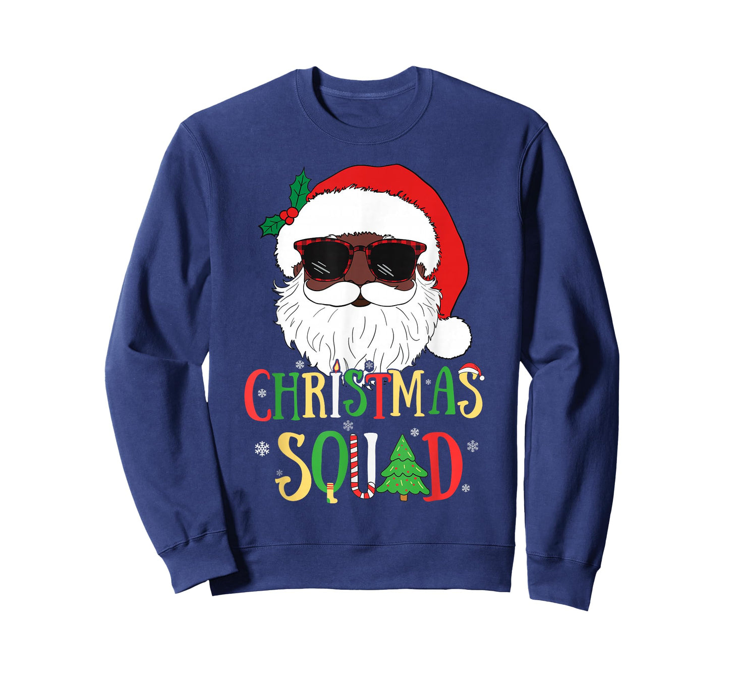 Santa Christmas Squad Black Men African American Pajamas T-Shirt