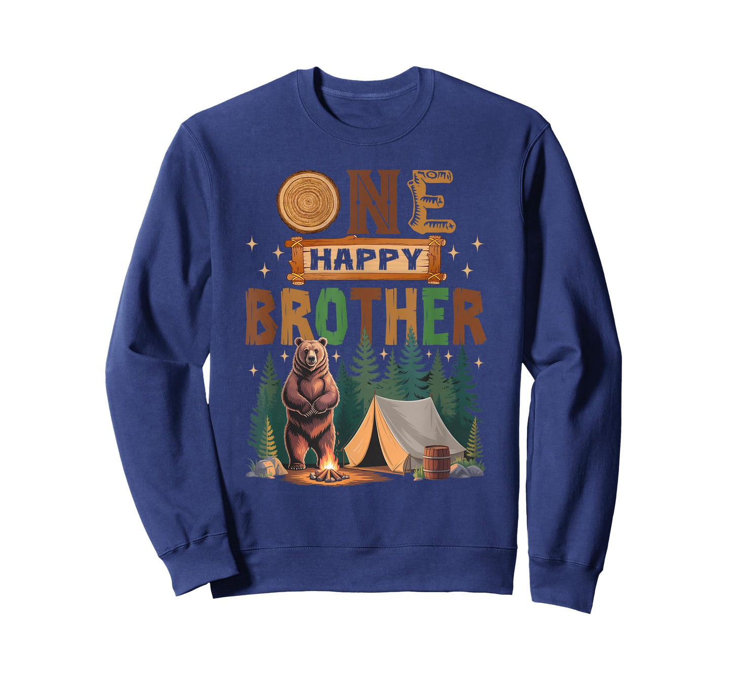 One Happy Brother Camper 1St Birthday Camping Bear T-Shirt