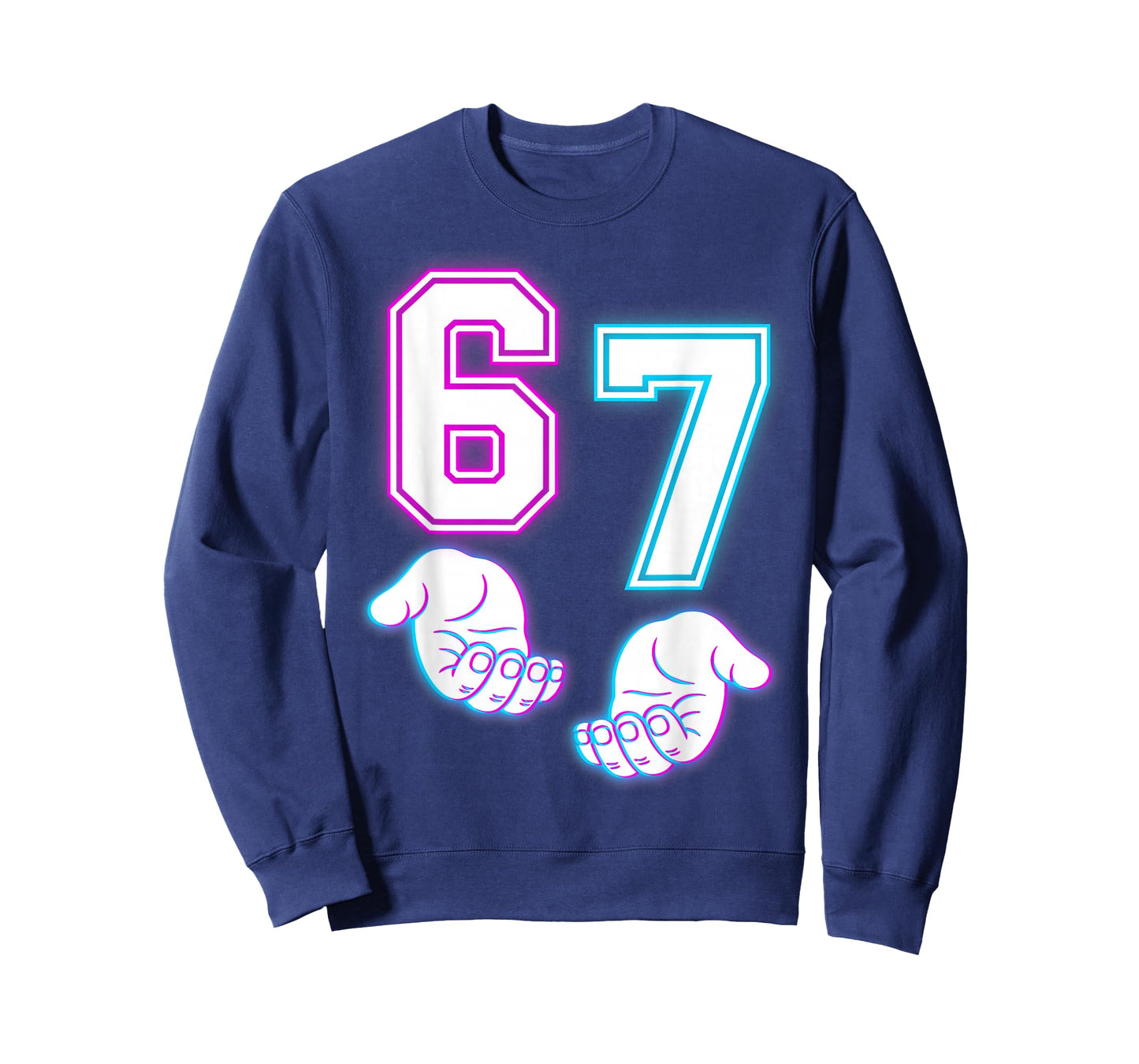 Funny Six Seven 6 7 Meme Gen Alpha Slang 6 7 Glowing Hands T-Shirt