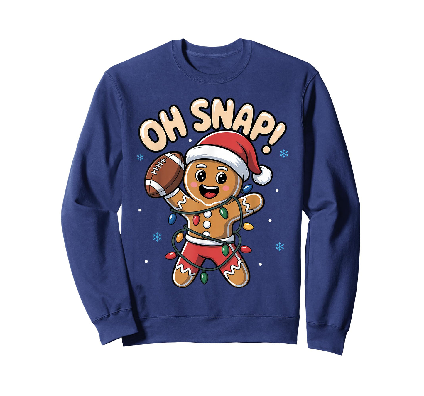 Oh snap Gingerbread Man Christmas Football Kids Boy Men T-Shirt