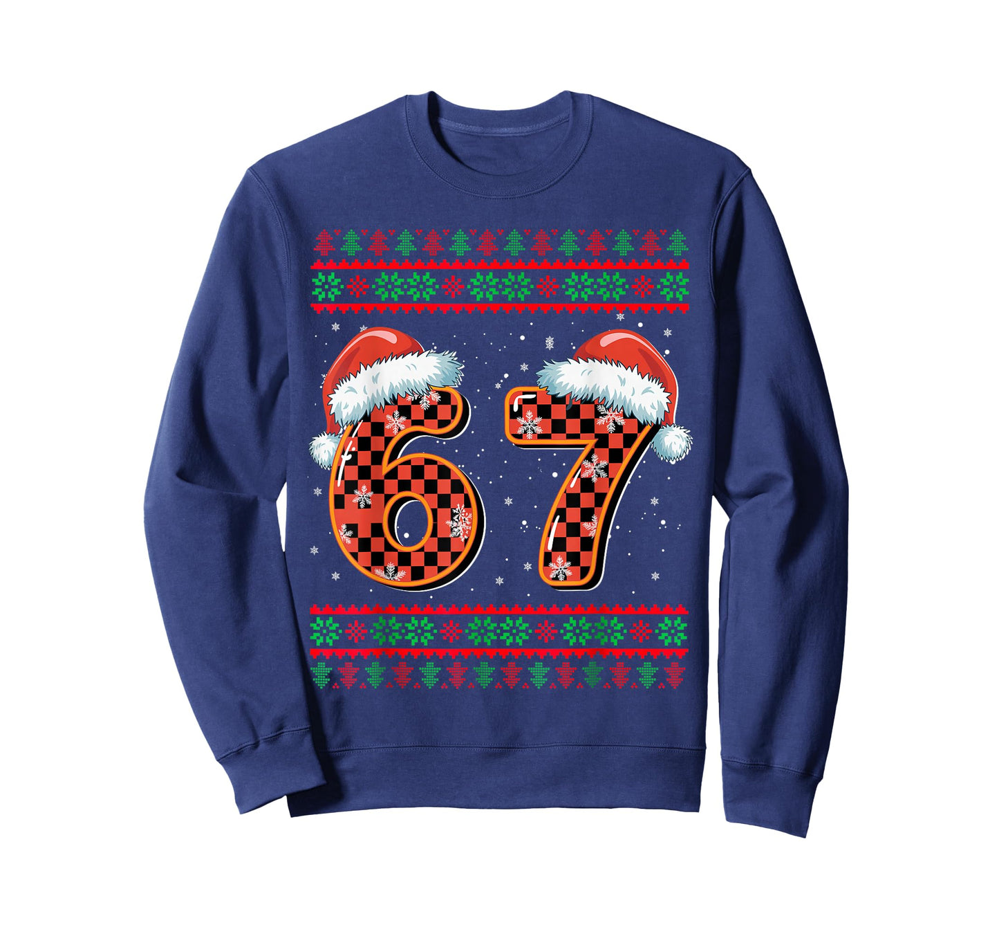 Funny 67 Six Seven Meme Brainrot Cringe Christmas Pajamas T-Shirt