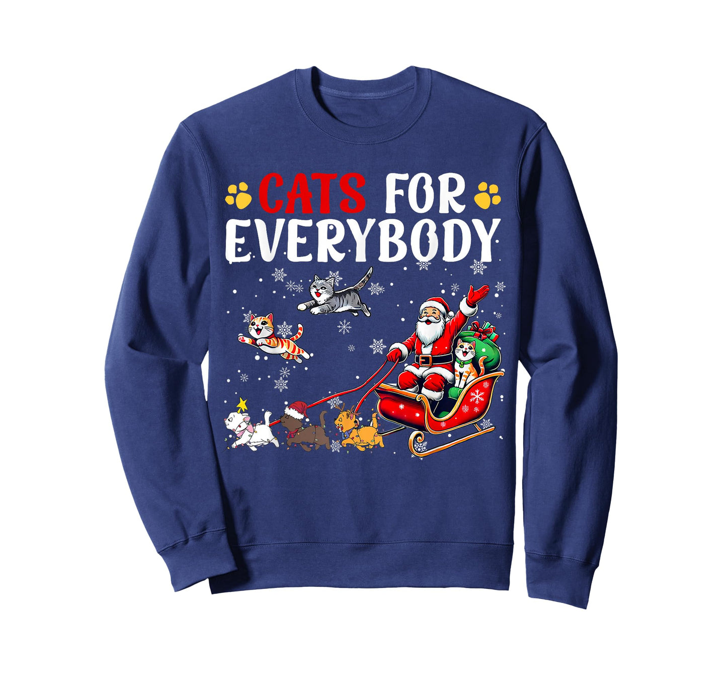 Cats for Everybody Christmas Cat Funny Xmas Men Women Santa T-Shirt