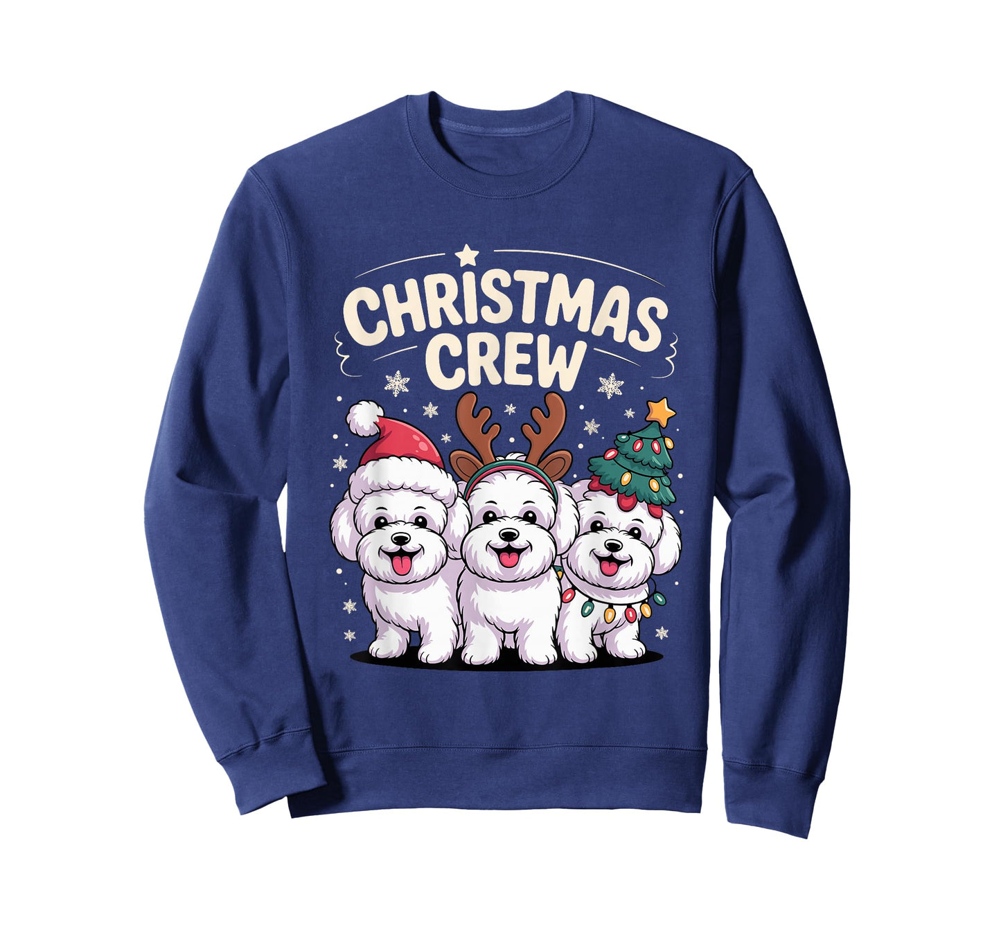 Christmas Crew Xmas Puppy Dog Funny Christmas Bichon Frise T-Shirt