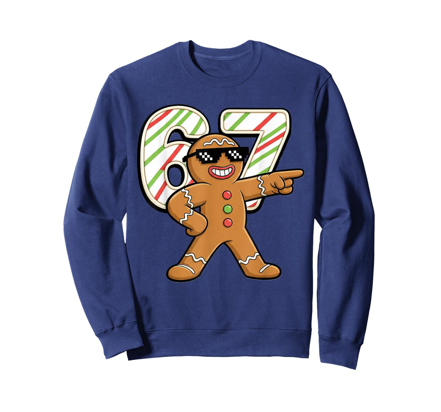 Funny 6 7 Six Seven 67 Meme Gingerbread Man Christmas T-Shirt