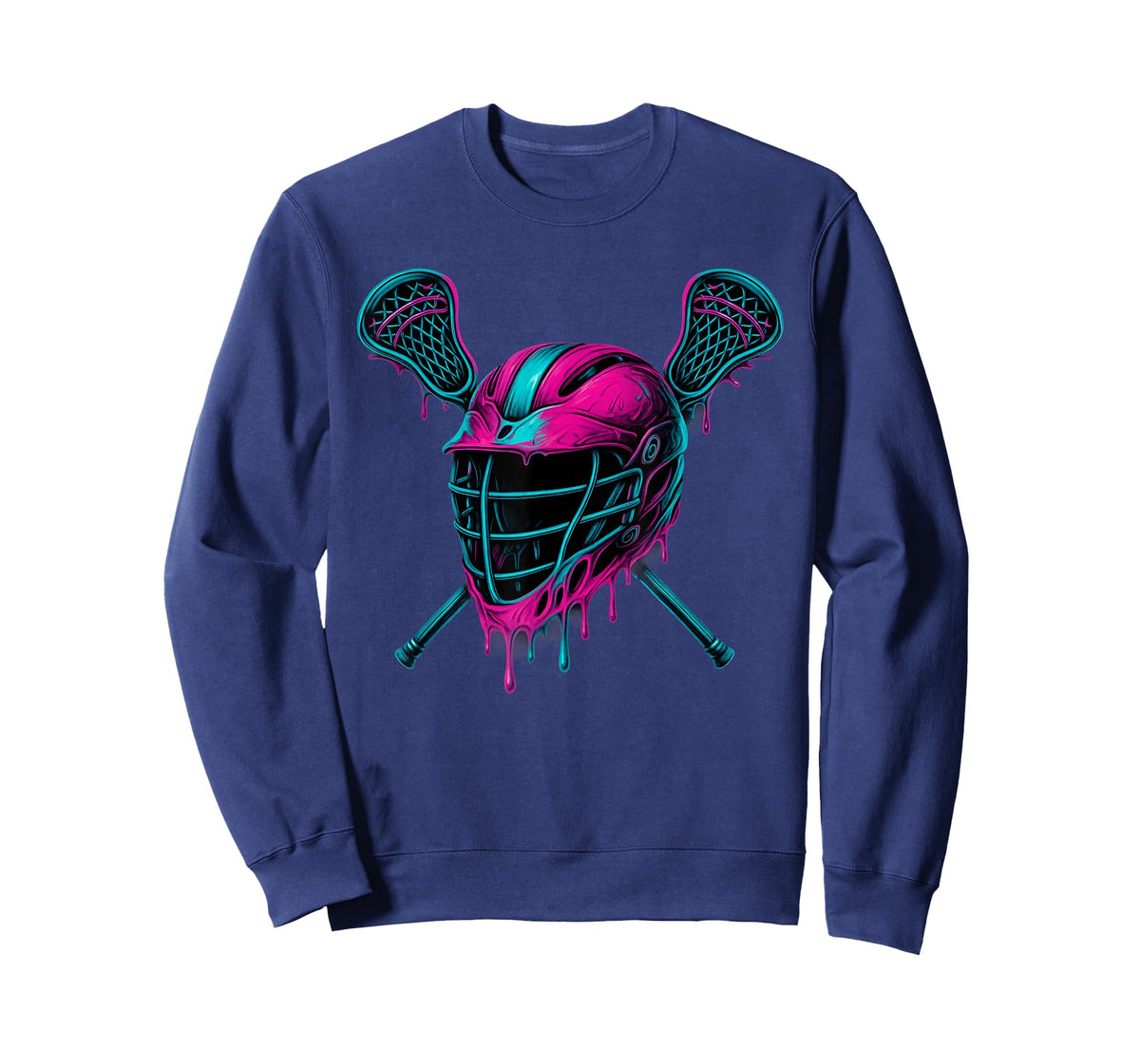 Dripping Lacrosse Helmet Ice Cream Drip Cool Boys Girls Lax T-Shirt