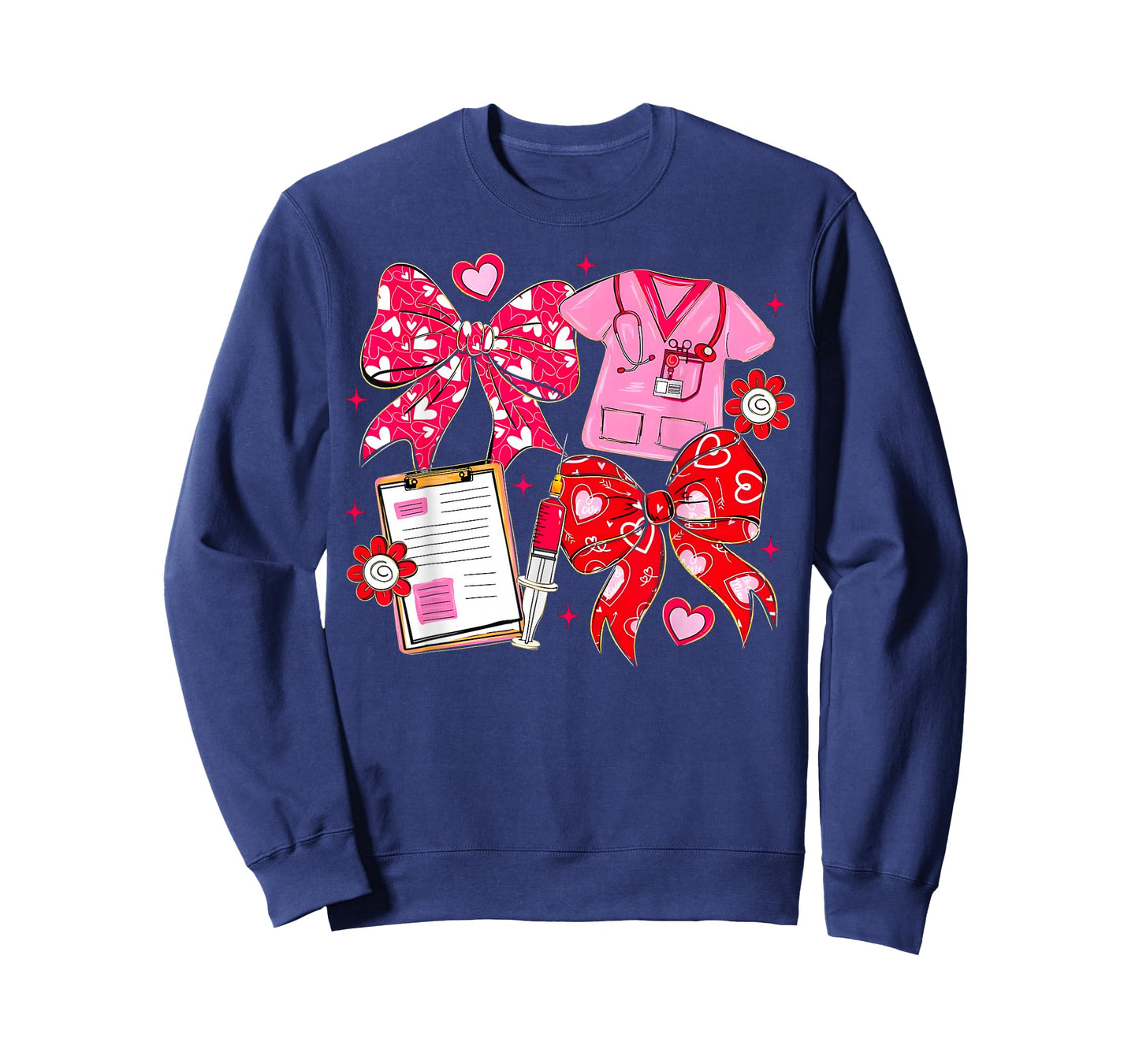 Nurse Coquette Bow Valentine Nurse RN PCT CNA Girl Women T-Shirt