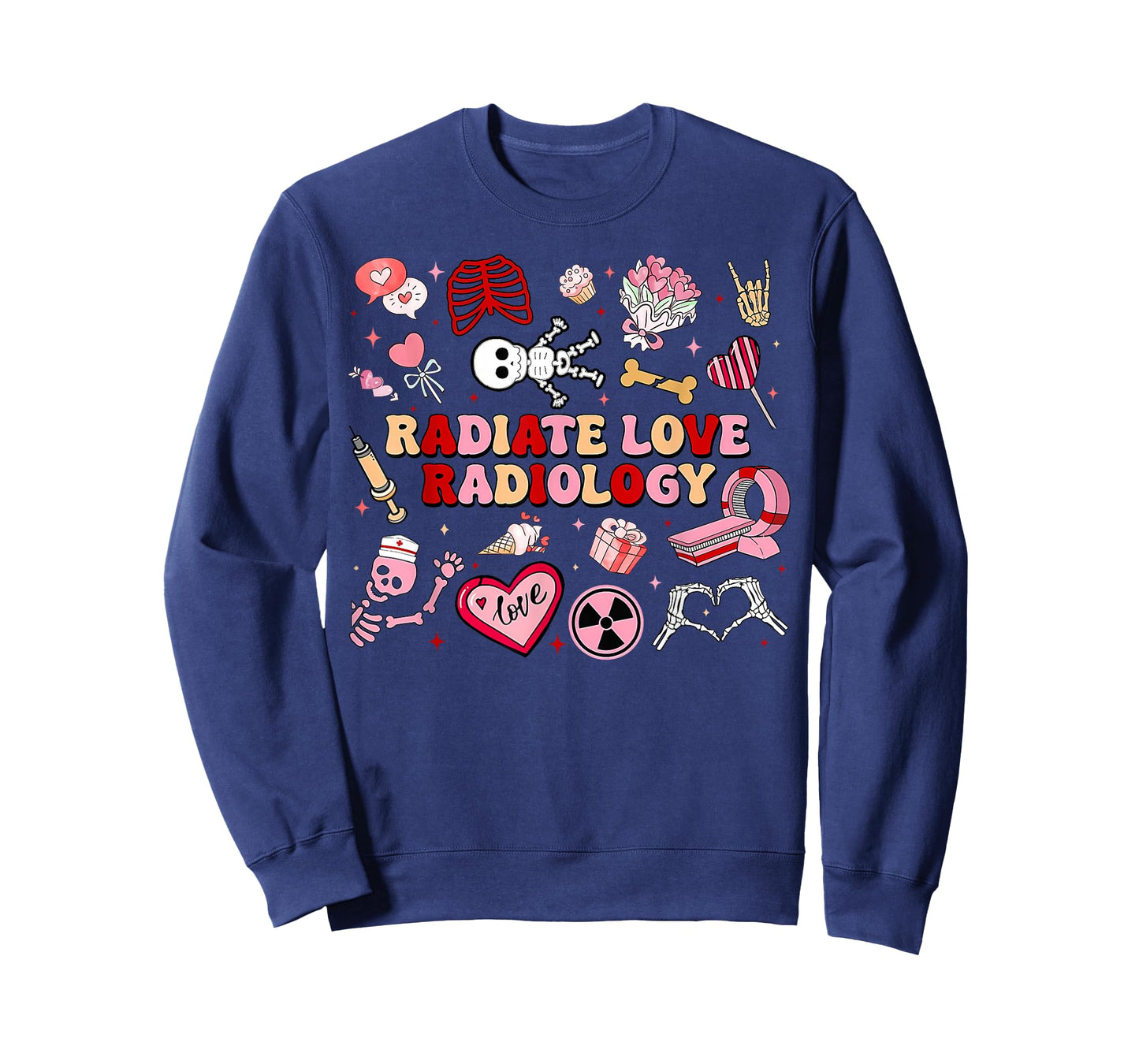 Radiate Love Radiology Valentines Day X-ray Tech Team Nurse T-Shirt