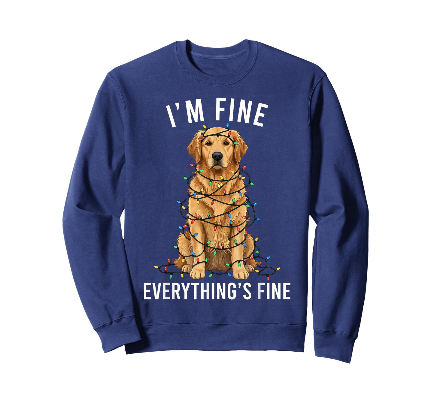 Golden Retriever Christmas I'm Fine Everything is Fine T-Shirt