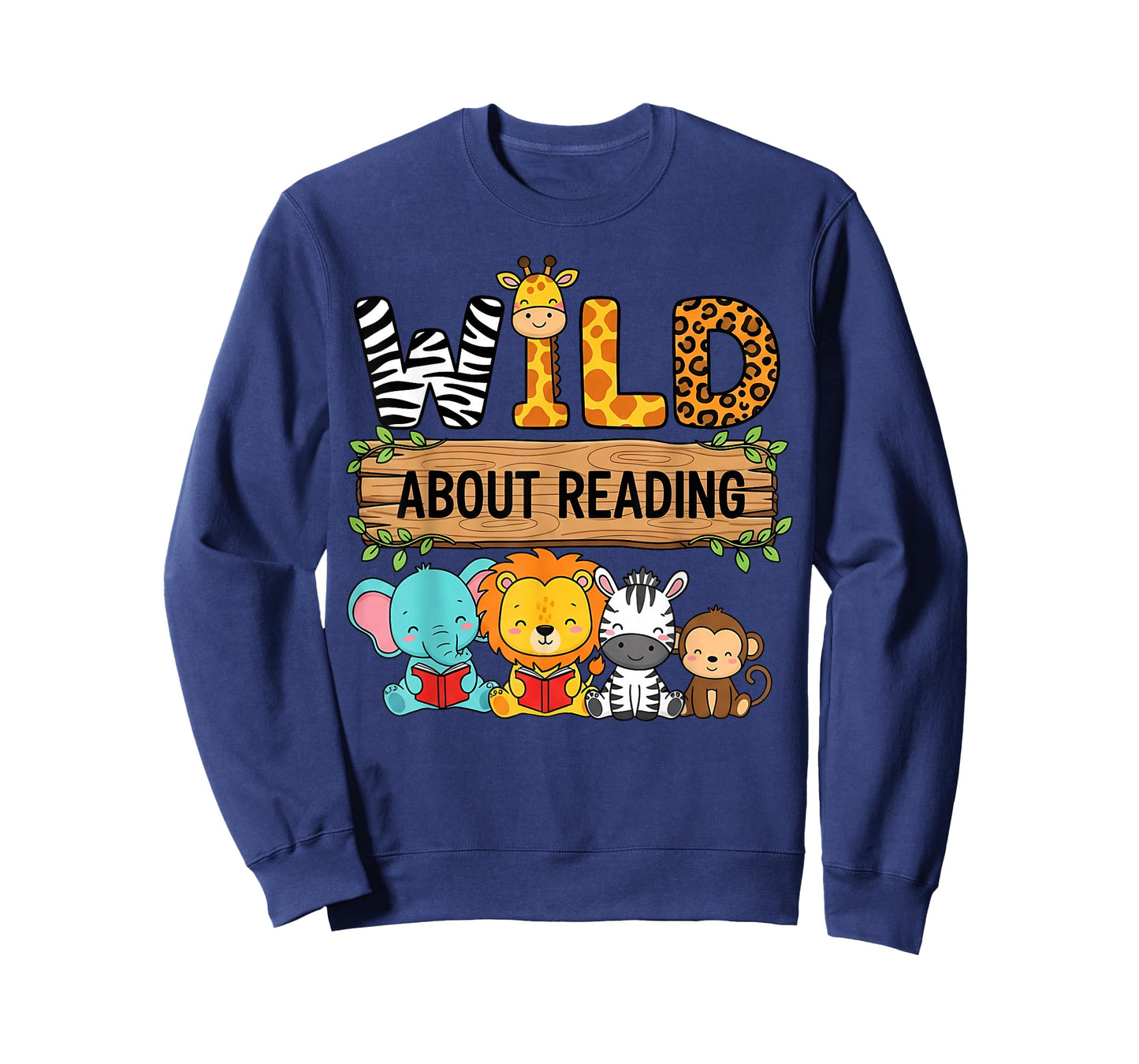 Zoo Animals Wild About Reading Books Reader Lover Librarian T-Shirt