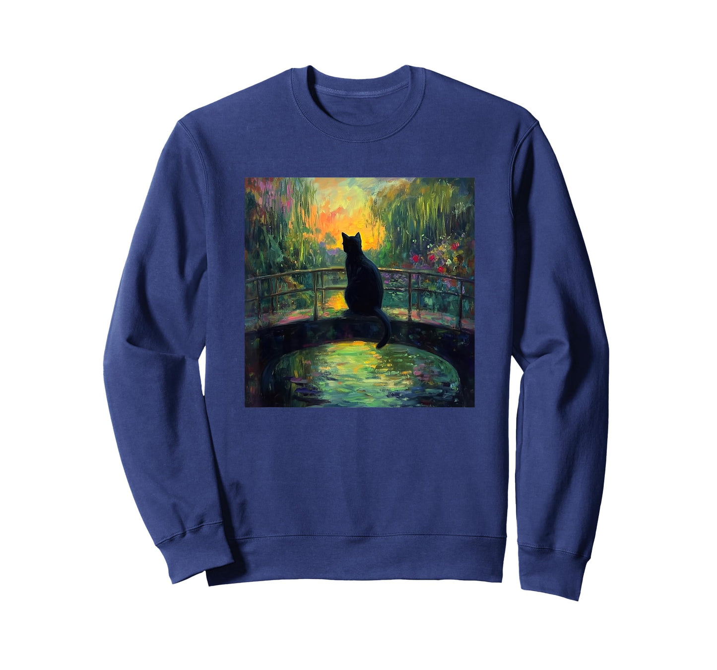 Funny The Japanese Bridge Monet Women Men Girl Boy Cat T-Shirt
