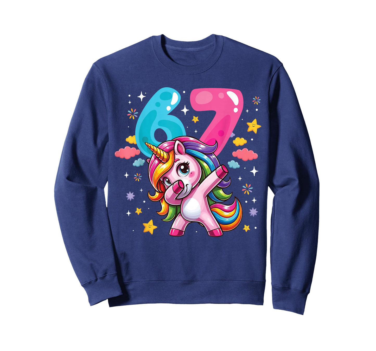67 Meme Unicorn for Girls Six Seven Meme Brainrot Funny Kids T-Shirt