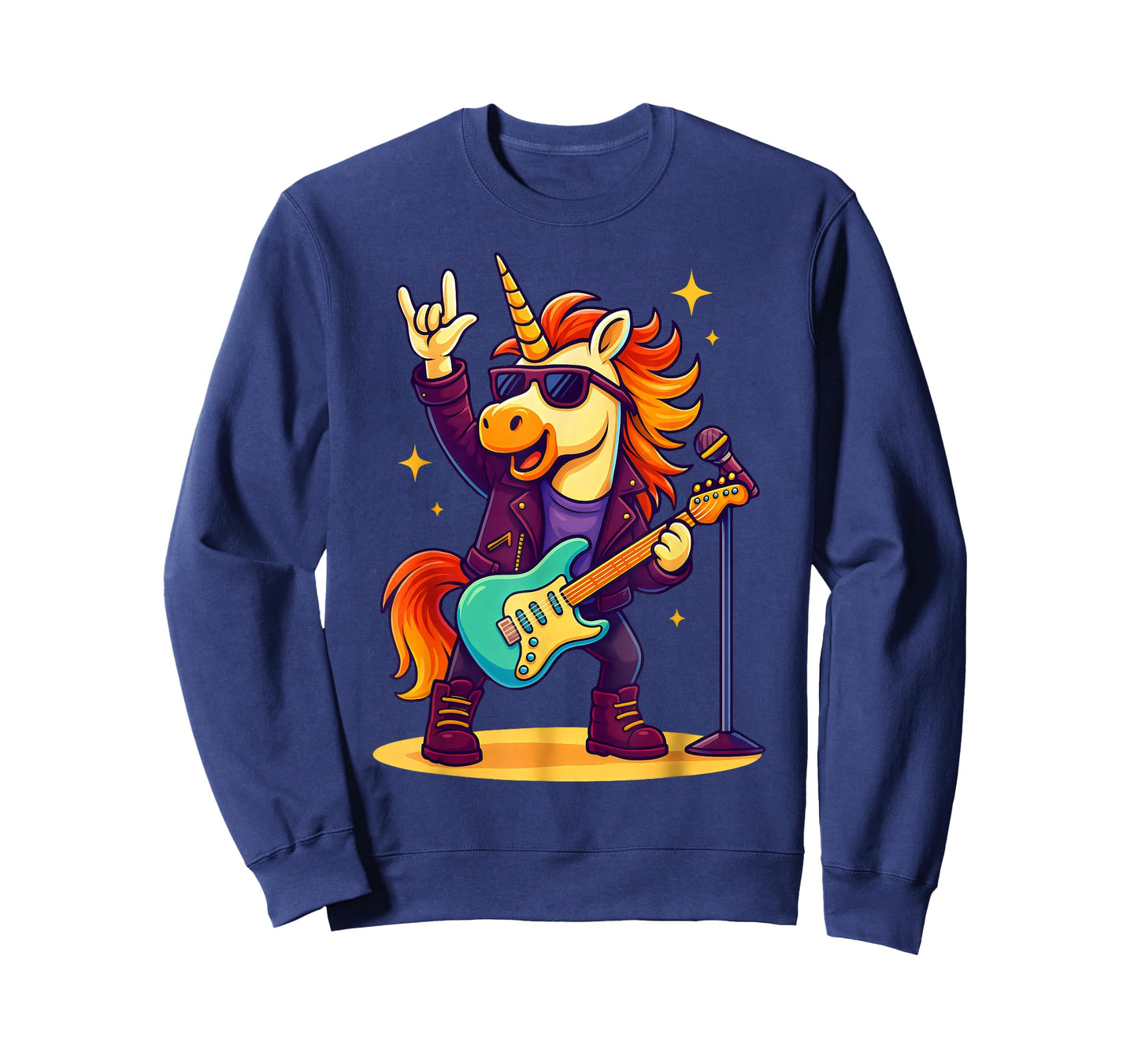 Rock'n Roll Unicorn Rockstar, Rock On Hand Rock Music Fun T-Shirt