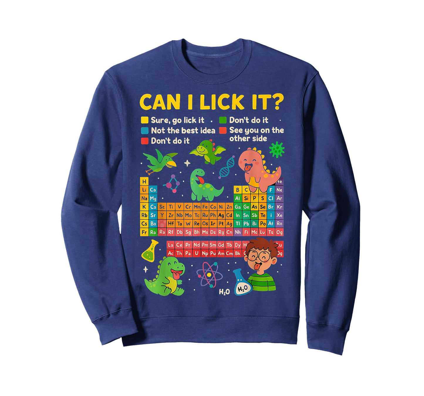 Cute Can I Lick It Dino Periodic Table Science Humor T-Shirt