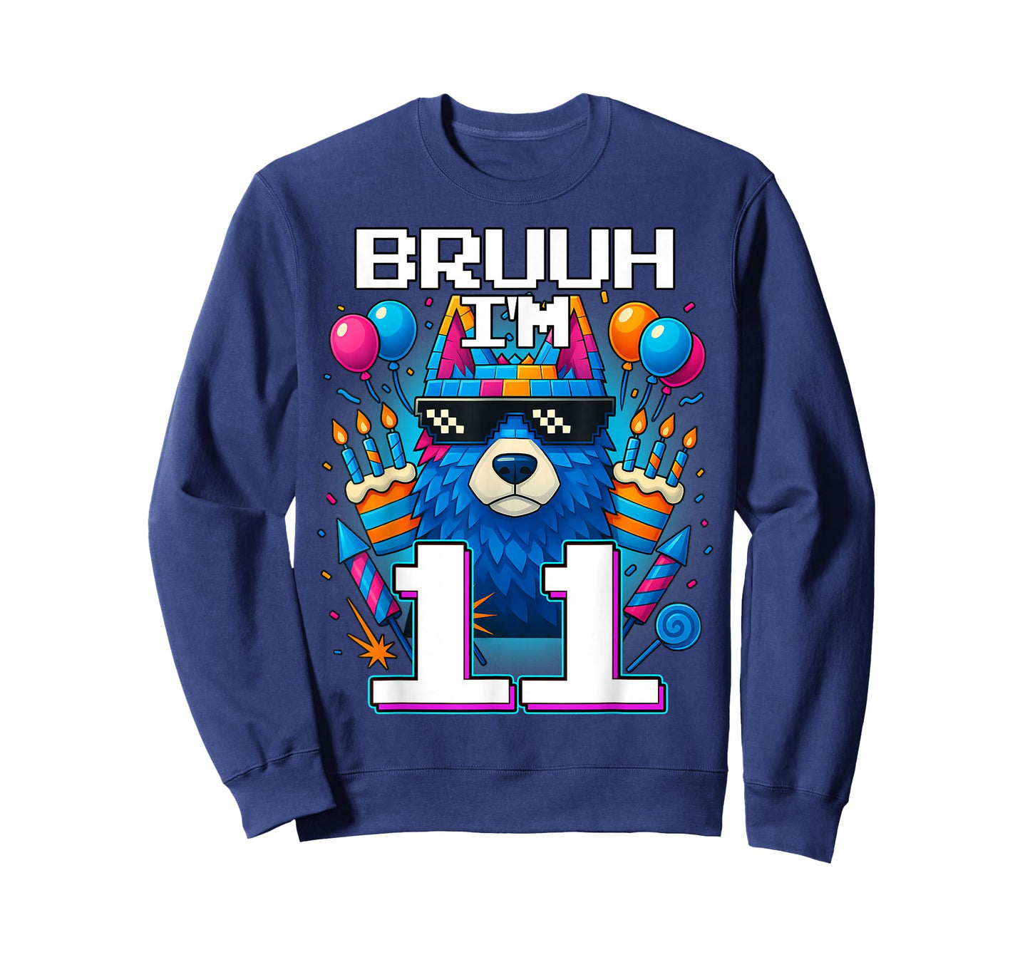 Bruh I'm 11 Years Old 11th Birthday Wolf Boy Family Party T-Shirt
