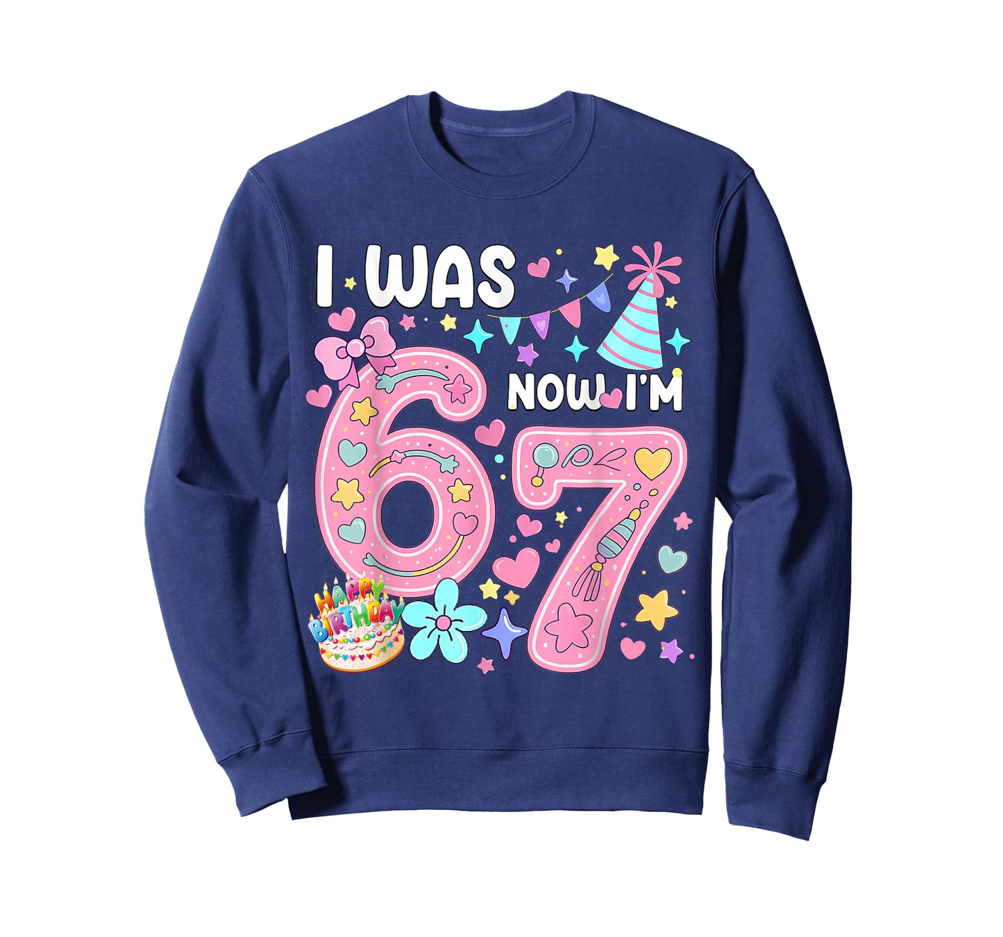 7 Year Old Birthday I was 6 Now I'm 7 67 Meme Funny Kids T-Shirt