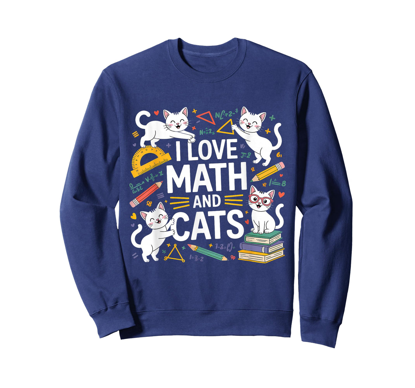 I Love Math and Cats Mathematics Funny Math Cat T-Shirt
