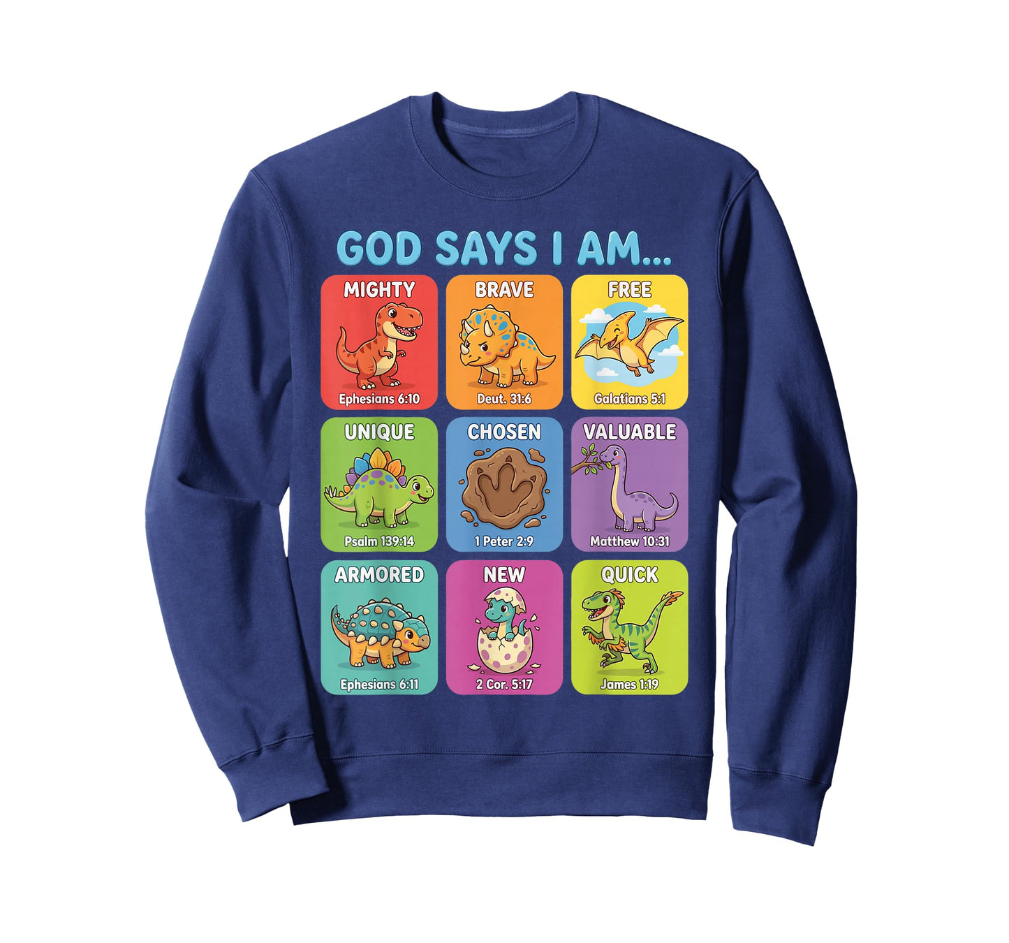 God Says I Am Bible Verses Dinosaurs for Christian Boys T-Shirt